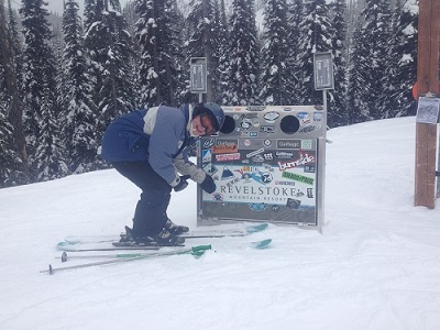 Sugarloaf sticker on top of Revelstoke Mountain